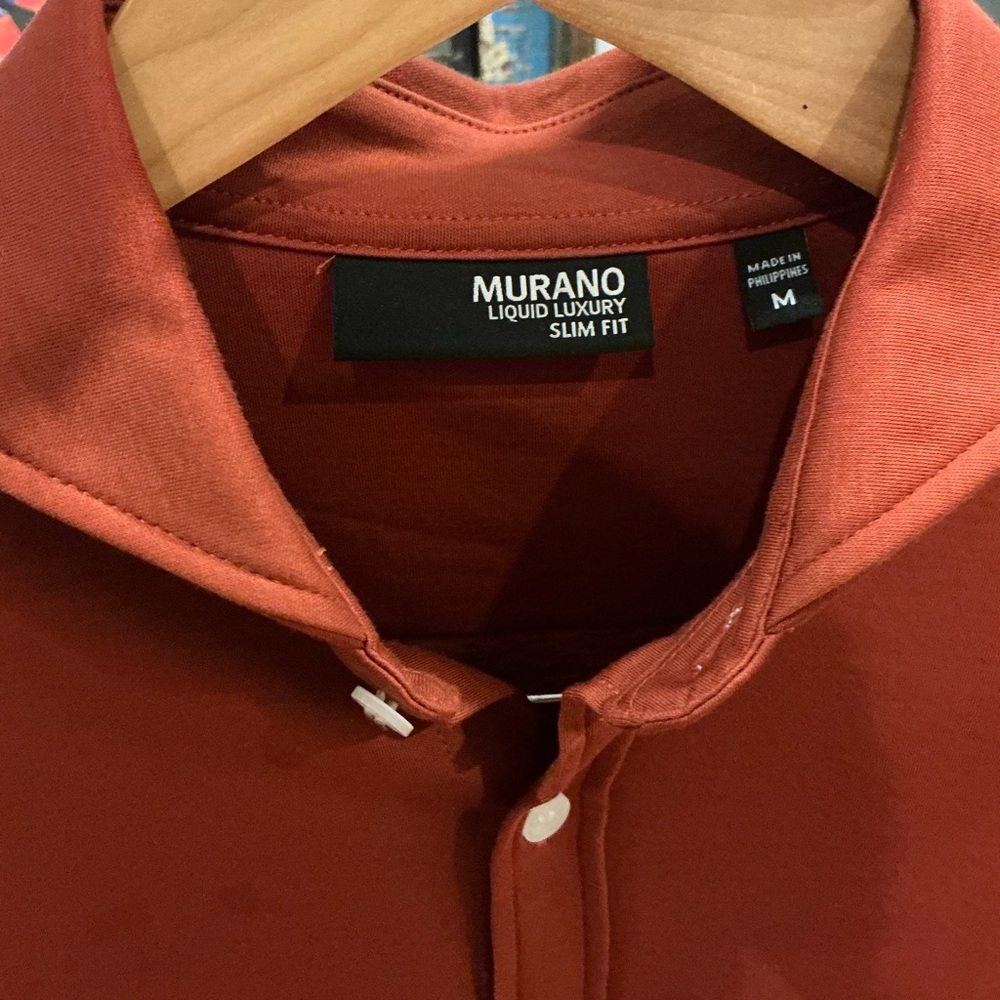 Murano Liquid Luxury Slim Fit Shirt in Deep Red